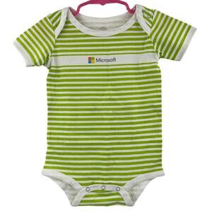 NEW MICROSOFT Baby 12 Months One Piece Outfit Organic Cotton NWOT Unisex Stripes